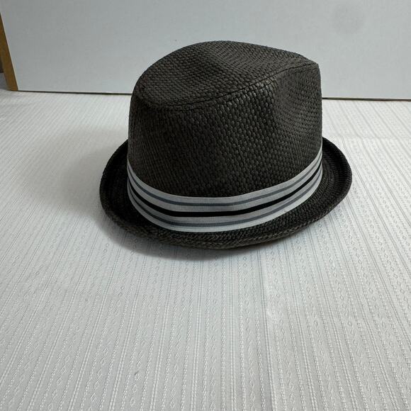 PETER GRIMM Deppo Fedora Hat S/M Tan Woven 100% Paper Classic Summer Style - Picture 2 of 5